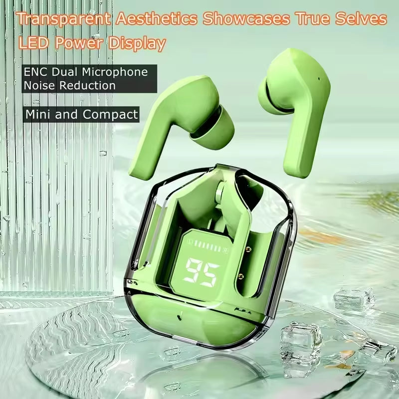 Air31 Transparent Crystal ENC Noise Cancelling Earphones & Headphones Auriculare Inalambrico Gaming Air 31 TWS Wireless Earbuds